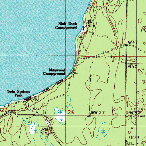 Topographic Map of Maywood Campground, MI