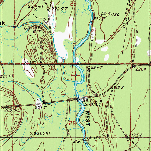 Topographic Map of Casey Creek, MI