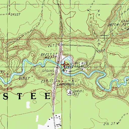 Topographic Map of Peterson Bridge Canoe Access, MI