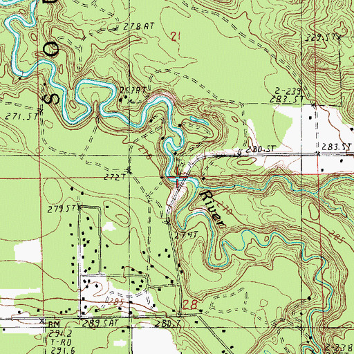 Topographic Map of High School Bridge, MI