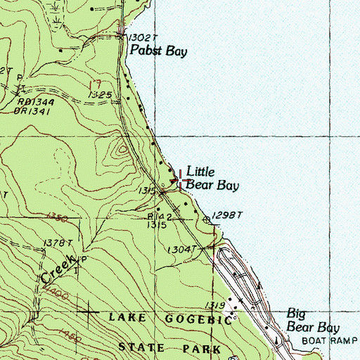 Topographic Map of Little Bear Bay, MI