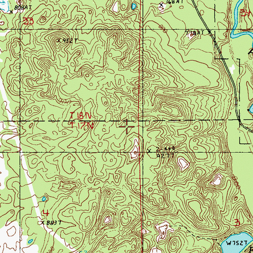Topographic Map of North Country National Scenic Trail, MI