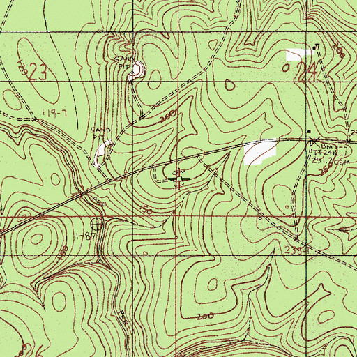 Topographic Map of Sam McGowin Cemetery, AL