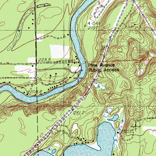 Topographic Map of Pine Avenue Public Access, MI
