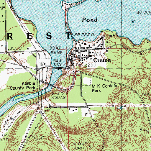 Topographic Map of MK Conklin Park, MI