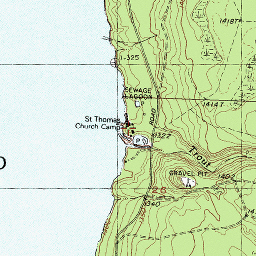 Topographic Map of Saint Thomas Church Camp, MI