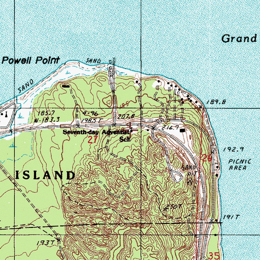 Topographic Map of Seventh-day Adventist School, MI