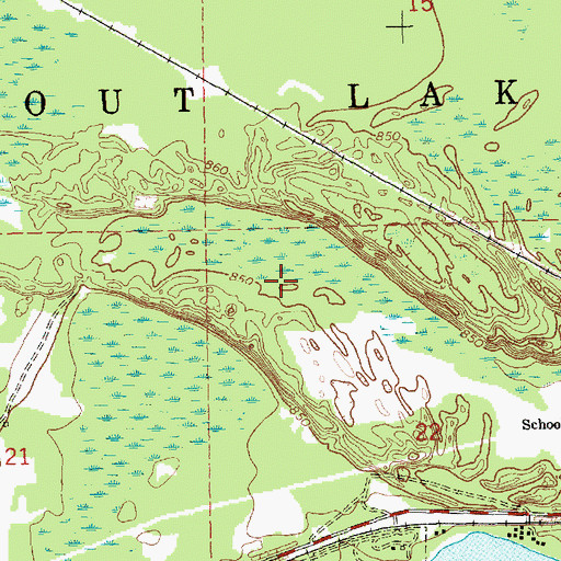 Topographic Map of Trout Lake Bicentennial Hiking Trail, MI