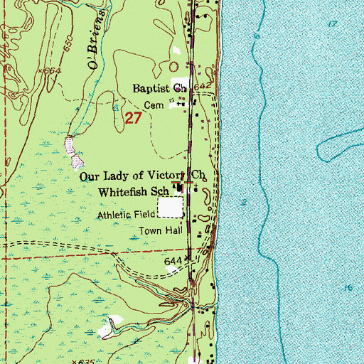 Topographic Map of Baptist Church, MI