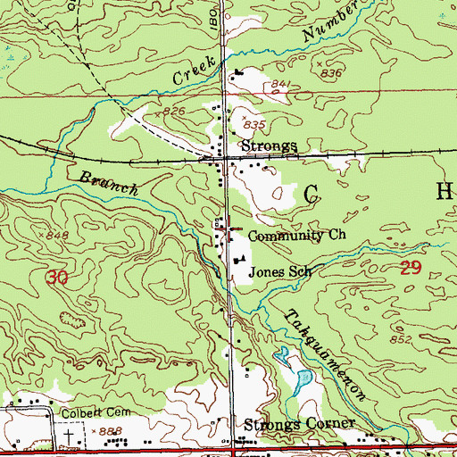 Topographic Map of Community Church, MI