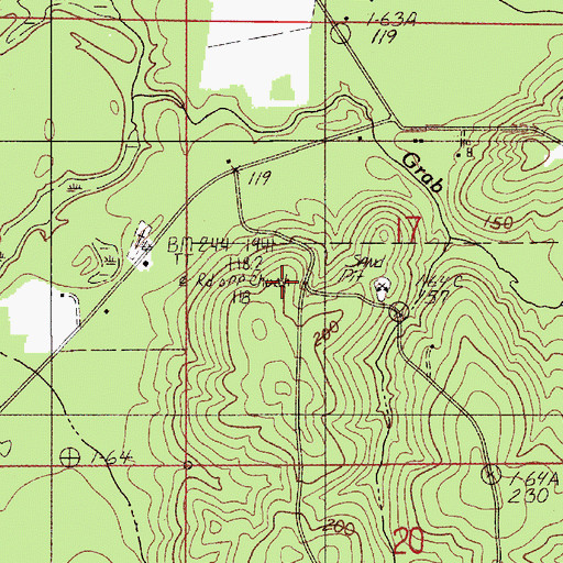 Topographic Map of Foshee Cemetery, AL
