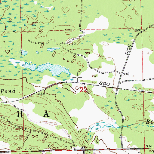 Topographic Map of Old Dick (historical), MI