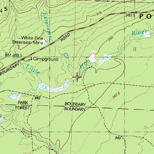 Topographic Map of Extension Creek, MI