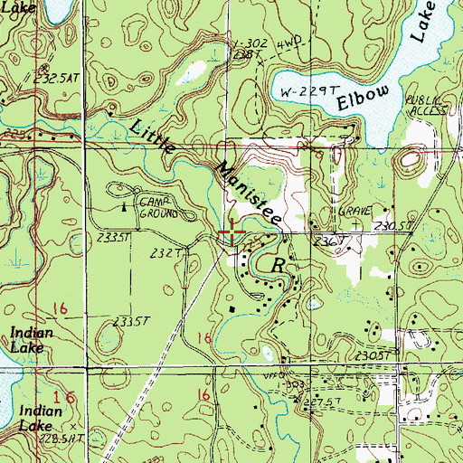 Topographic Map of Driftwood Recreation Area, MI
