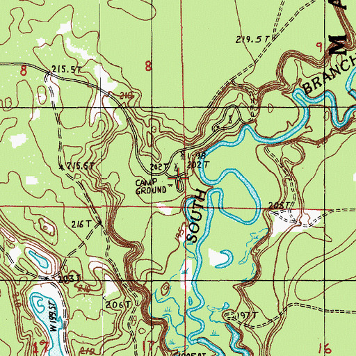 Topographic Map of Pines Point Recreation Site, MI