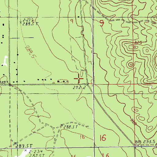 Topographic Map of Lincoln Mills Snowmobile Trail, MI