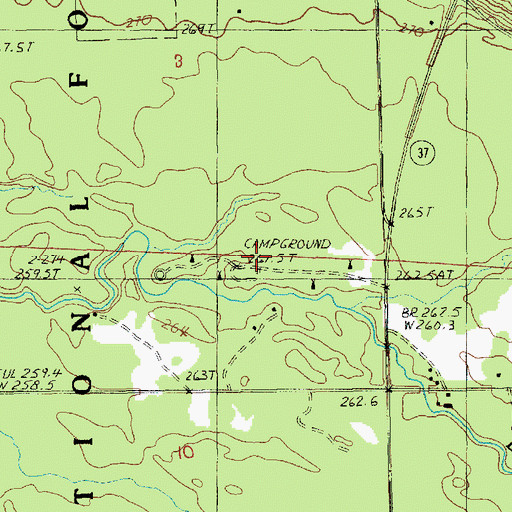 Topographic Map of Old Grade Campground, MI