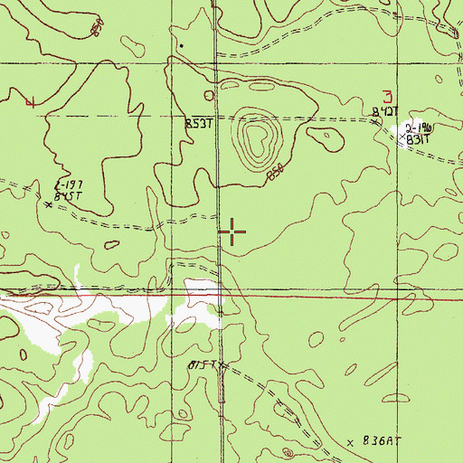 Topographic Map of Honeymoon Lake Snowmobile Trail, MI