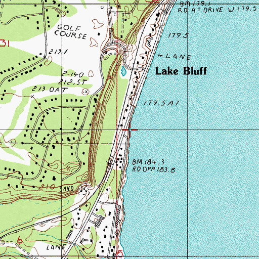 Topographic Map of Lake Bluff, MI