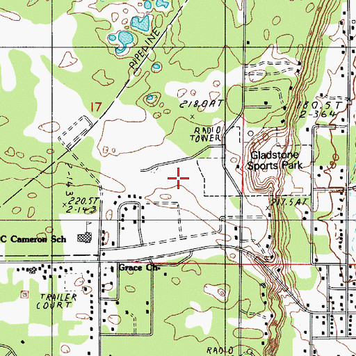 Topographic Map of Gladstone Sports Park, MI