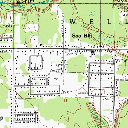 Topographic Map of Soo Hill, MI