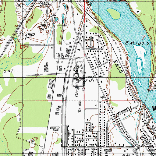 Topographic Map of Garden of Rest Cemetery, MI