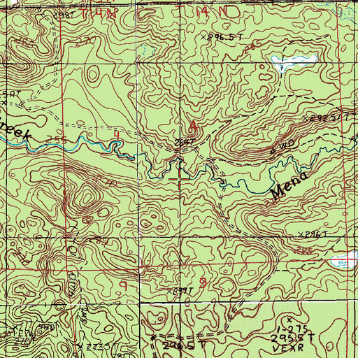 Topographic Map of Mena Creek Waterfowl Area, MI