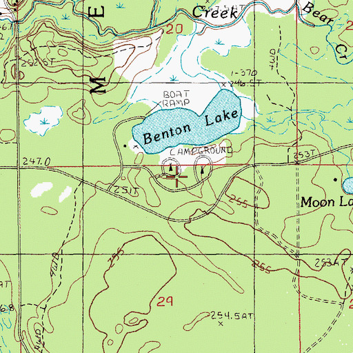 Topographic Map of Benton Lake Recreation Area, MI