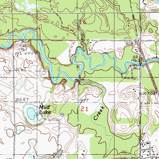 Topographic Map of Ritters Creek, MI
