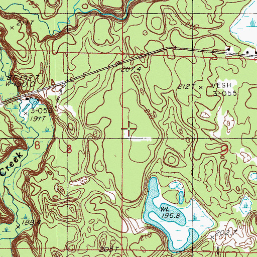 Topographic Map of Cedar Creek Cycle Trail, MI
