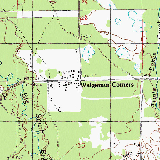 Topographic Map of Walgamor Corners, MI