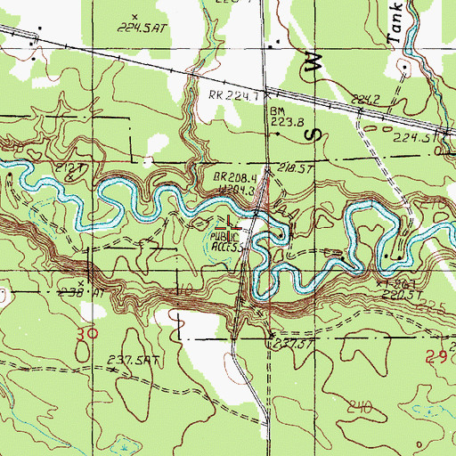 Topographic Map of Upper Branch Bridge Access, MI