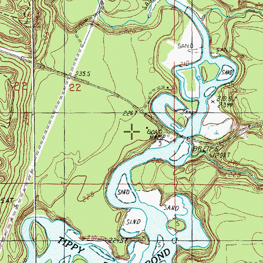 Topographic Map of Red Bridge Public Access, MI