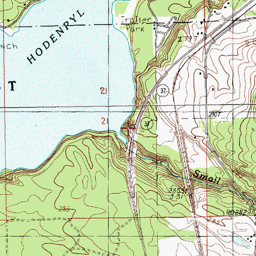 Topographic Map of Hodenpyle Overlook, MI