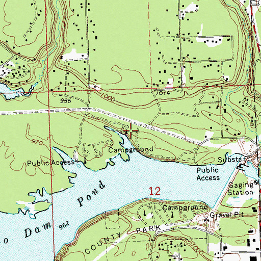 Topographic Map of Mio Pond State Forest Campground and Group Camp, MI