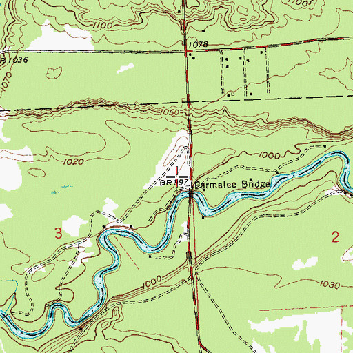 Topographic Map of Parmalee Bridge Recreation Site, MI