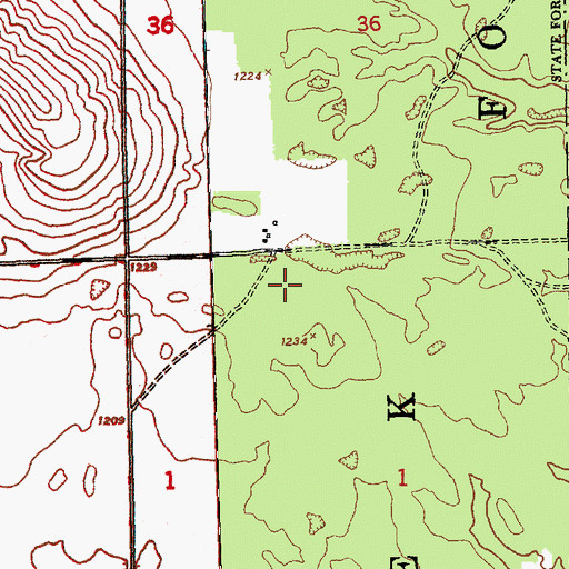 Topographic Map of Four Trail Camp, MI