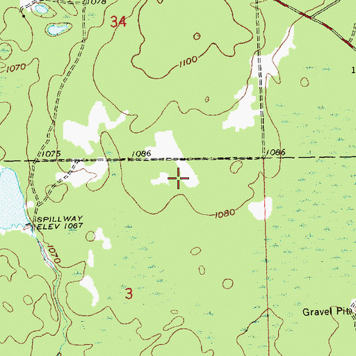 Topographic Map of Conners Marsh Flooding, MI