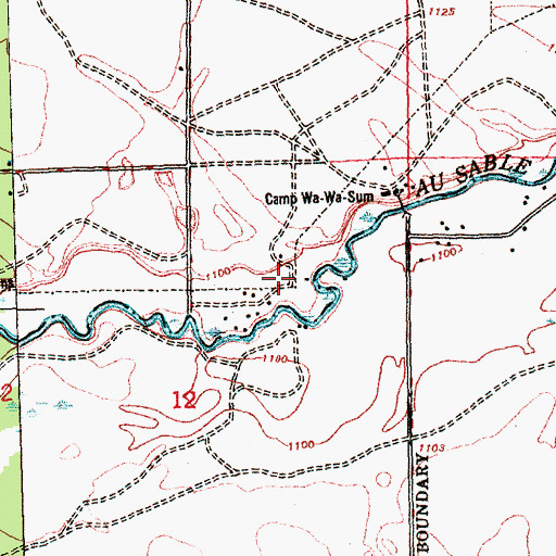 Topographic Map of Babbits Resort, MI