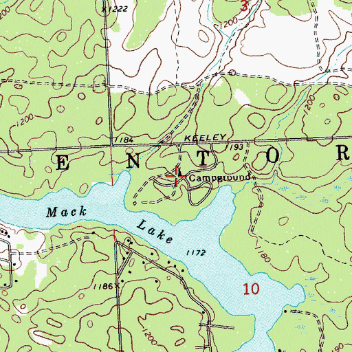 Topographic Map of Mack Lake Recreation Area, MI