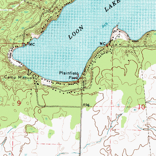 Topographic Map of Hale Plainfield Township park Campground and Picnic Area, MI