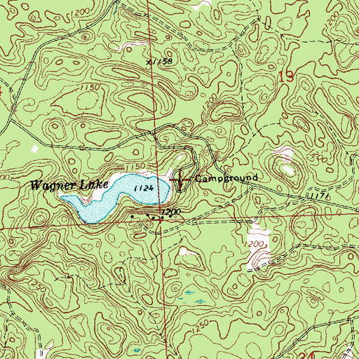 Topographic Map of Wagner Lake Campground, MI