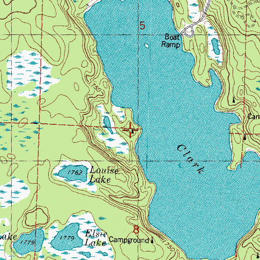 Topographic Map of Cedar Campground, MI
