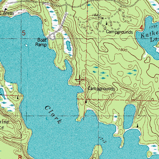Topographic Map of Ash Campground, MI