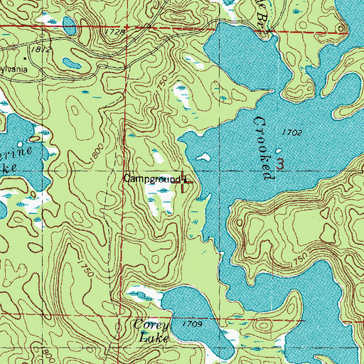 Topographic Map of Porcupine Campground, MI
