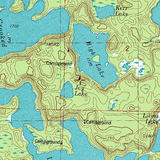 Topographic Map of Bobcat Campground, MI