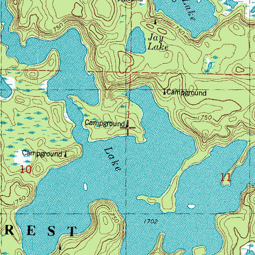 Topographic Map of Chipmunk Campground, MI
