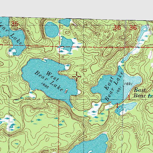 Topographic Map of Coyote Campground, MI