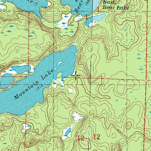 Topographic Map of Bear Campground, MI