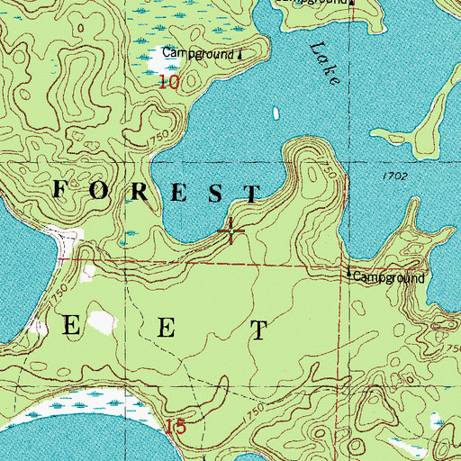 Topographic Map of Badger Campground, MI